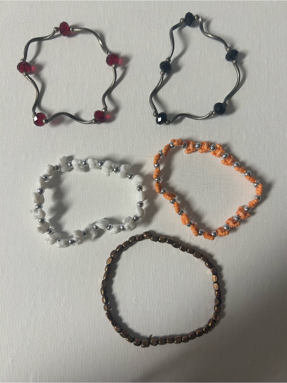 Mixed Bracelet Lot - Retro Wavy Silver Tone & Trrtlz Crab/Animal Bands